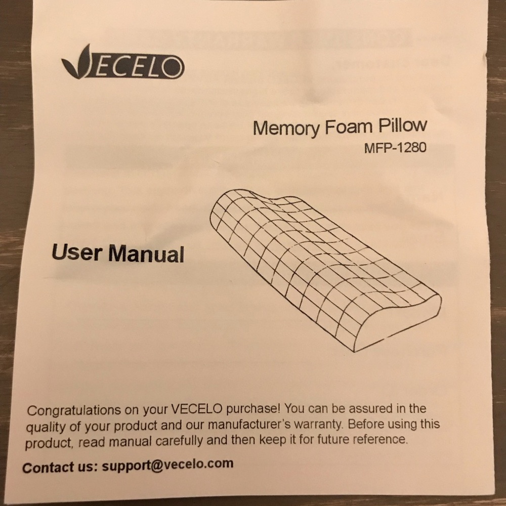 Vecelo Memory Foam Pillow